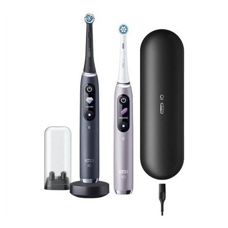 Oral-B | iO 9 Series Duo | Electric Toothbrush | Rechargeable | For adults | ml | Number of heads | Black Onyx/Rose | Number of